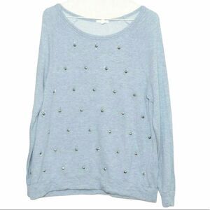 JOIE SOFT Grey Embellished Sweatshirt Top